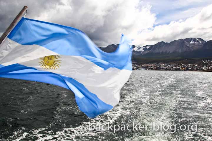 argentinische flagge ushuaia