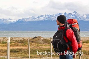 one backpacker by ushuaia tierra del fuego